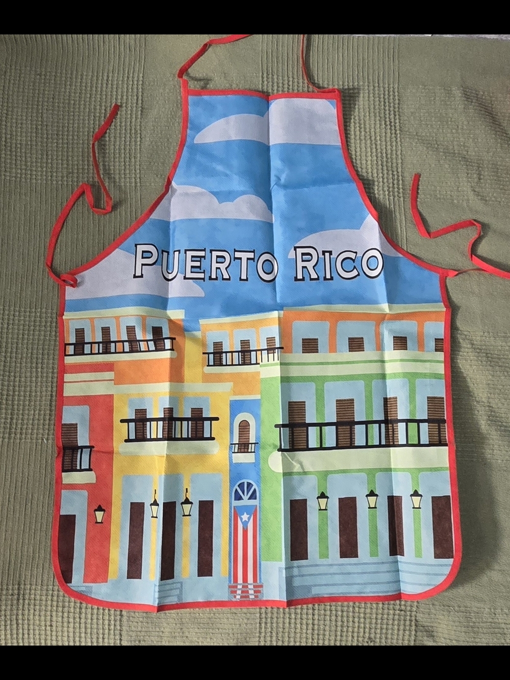 Puerto Rico Colorful Buildings Apron - Bright Multicolor - Picture 3 of 9